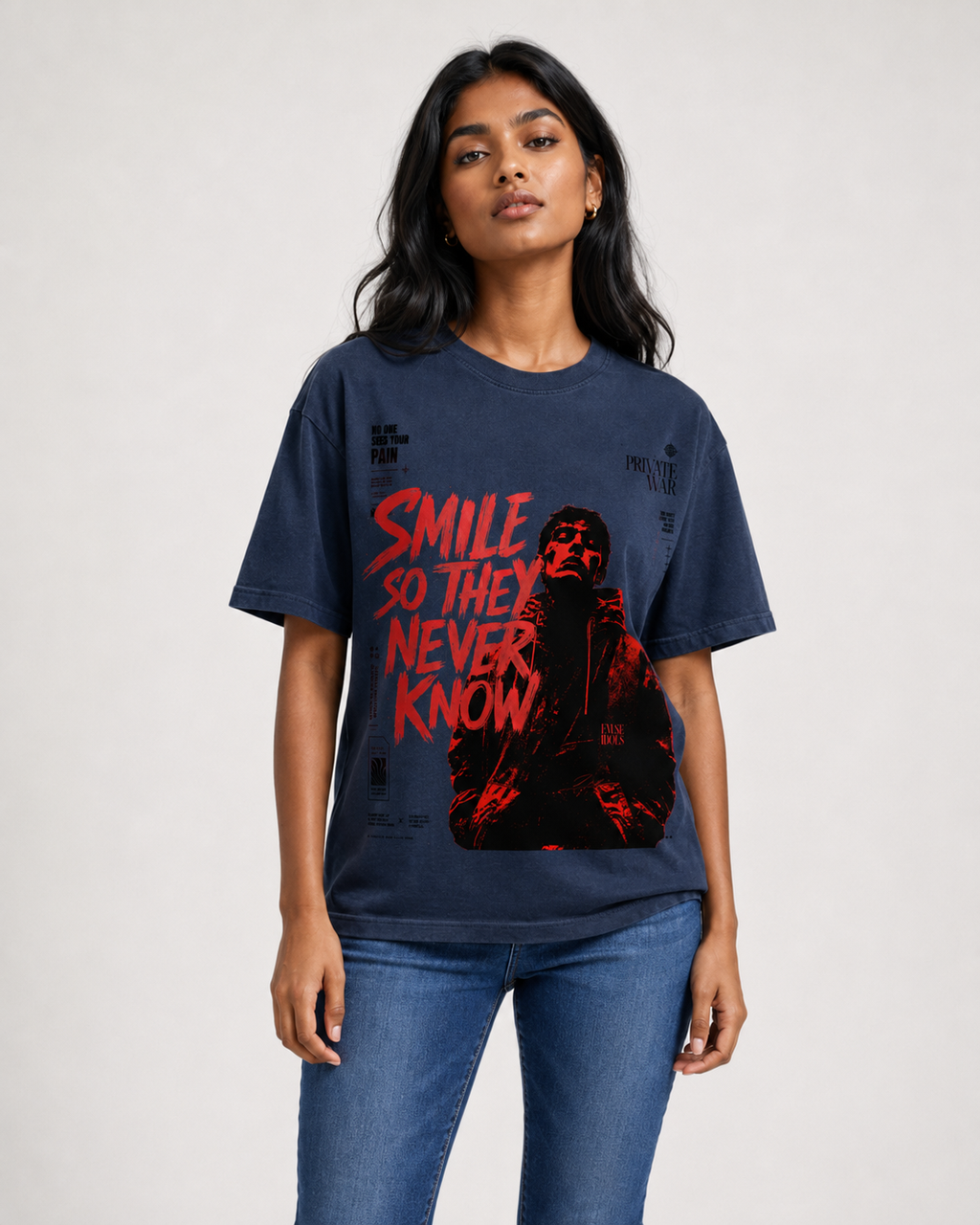 Unisex Crew Neck Sunfade Edge T-Shirt
