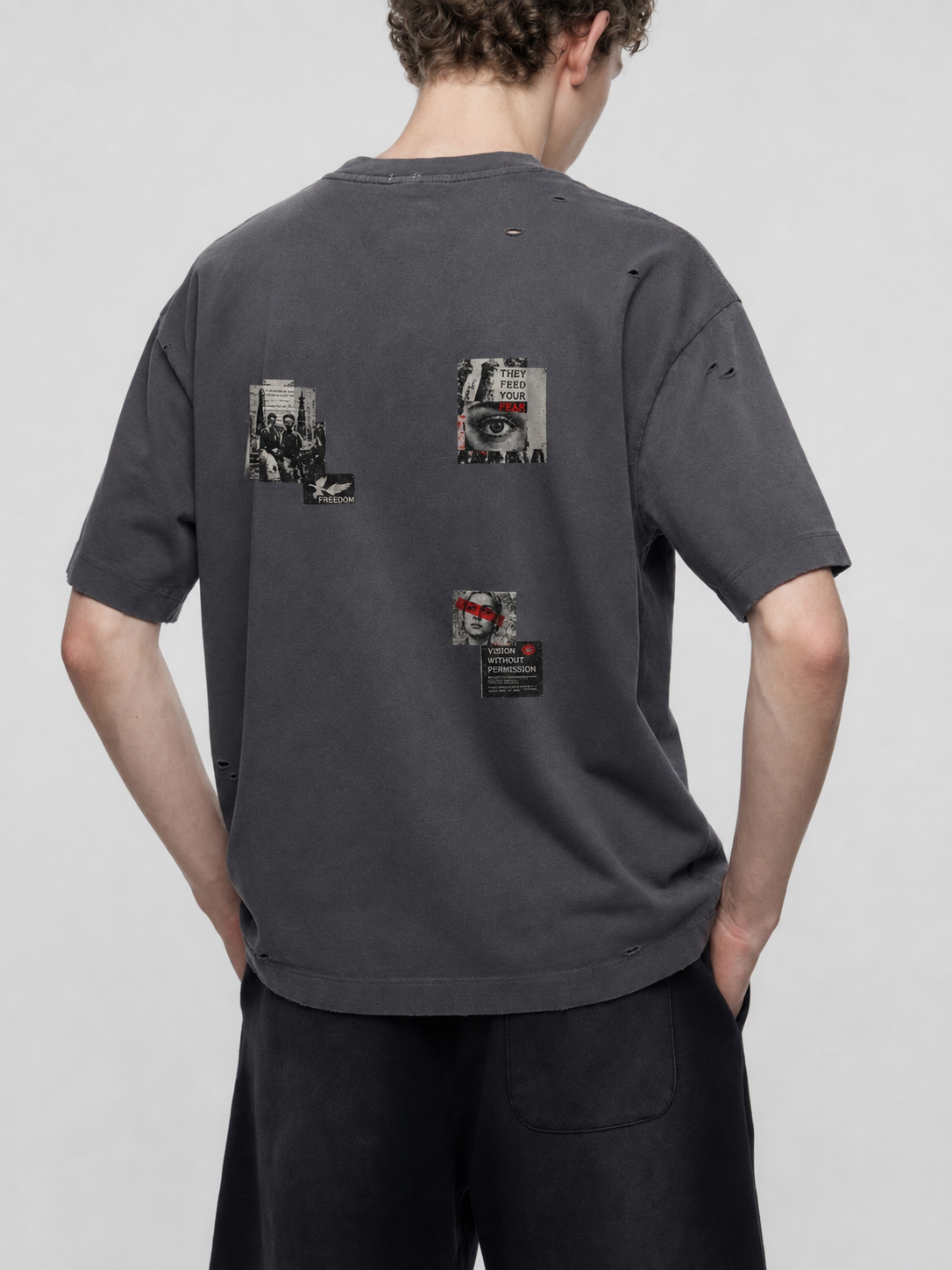 Vintage Washed Distressed Boxy Oversized T-Shirt