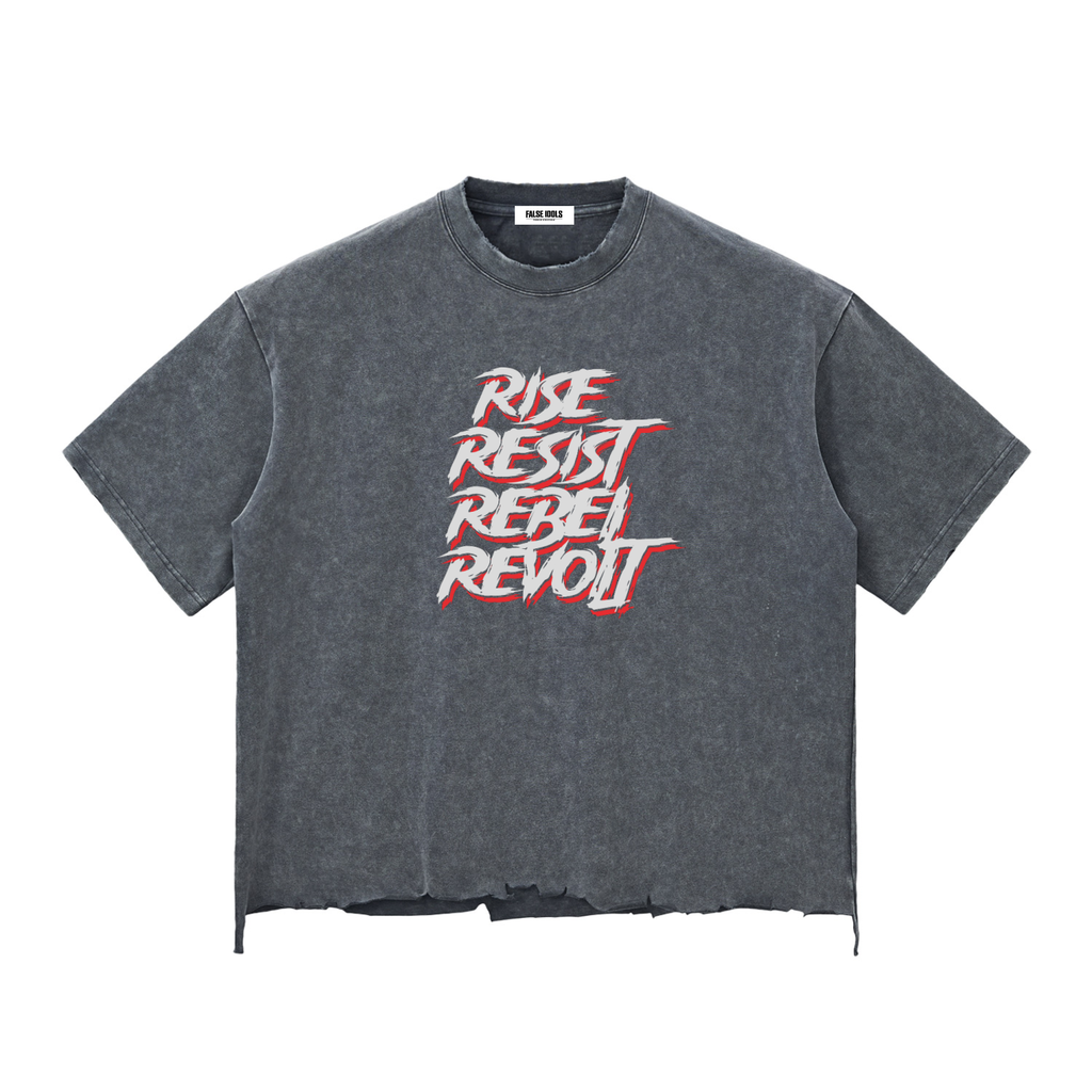 Snow Wash Raw-Hem Boxy T-shirt