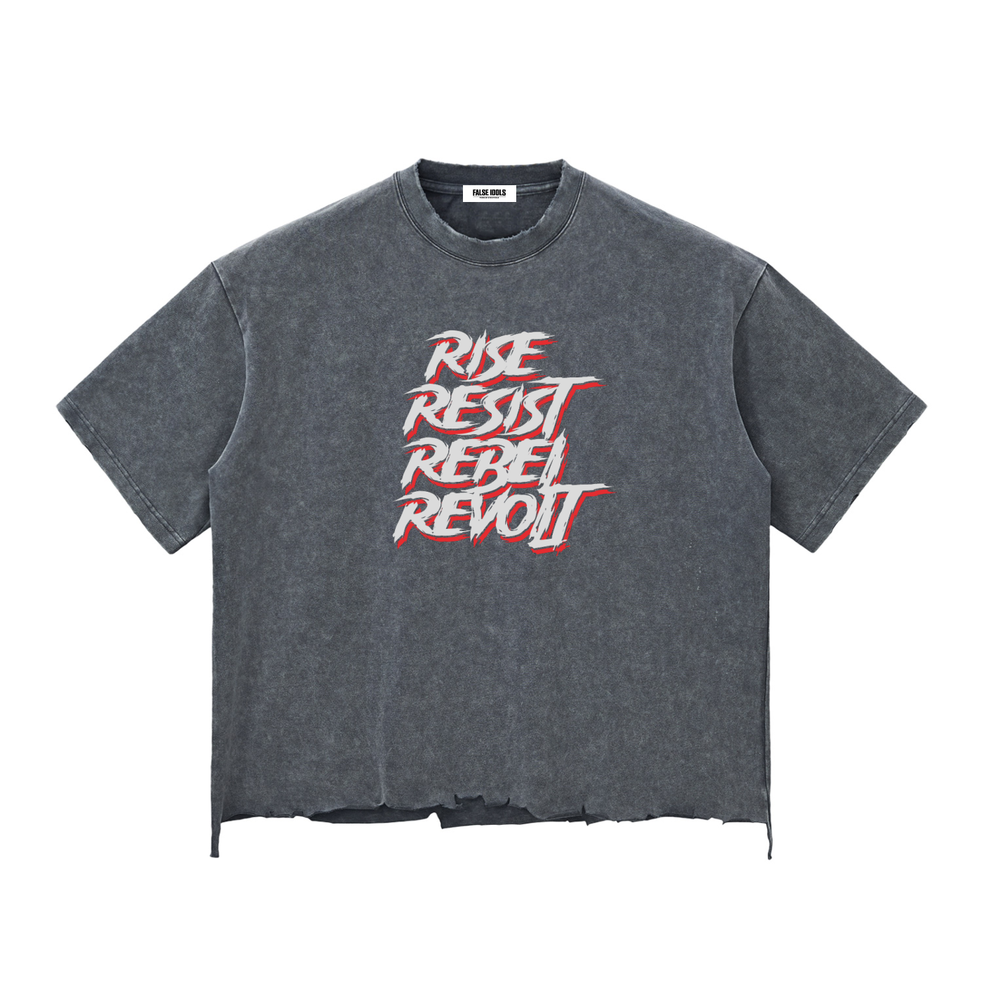 Snow Wash Raw-Hem Boxy T-shirt