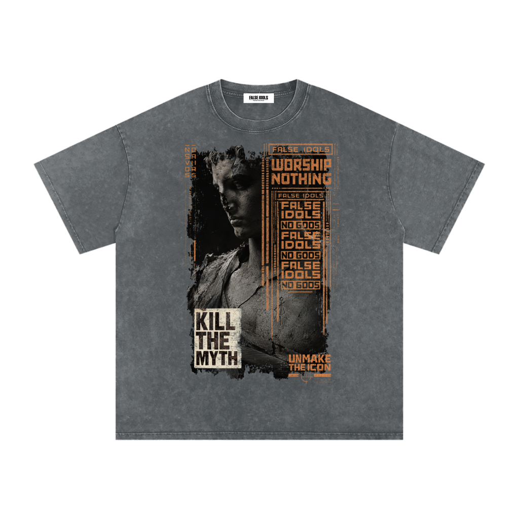 Snow Washed Oversized Cotton T-Shirt