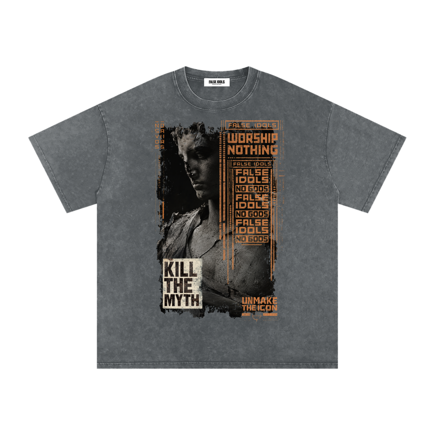 Snow Washed Oversized Cotton T-Shirt