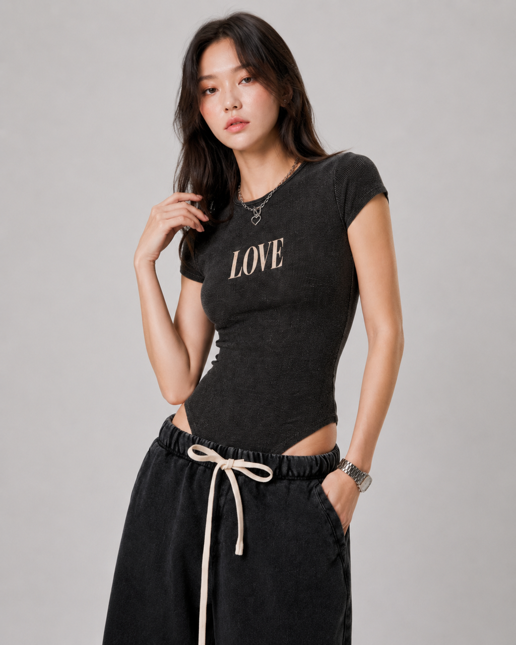 Women's Mineral Wash Crewneck Bodysuit