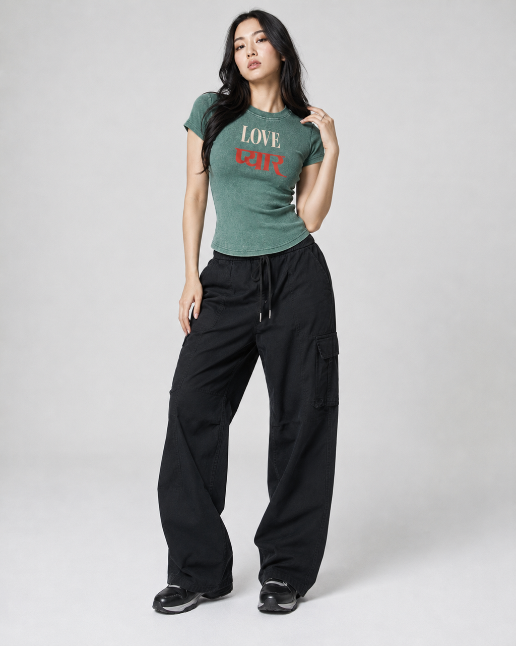 Vintage Washed Bodycon Cotton T-Shirt