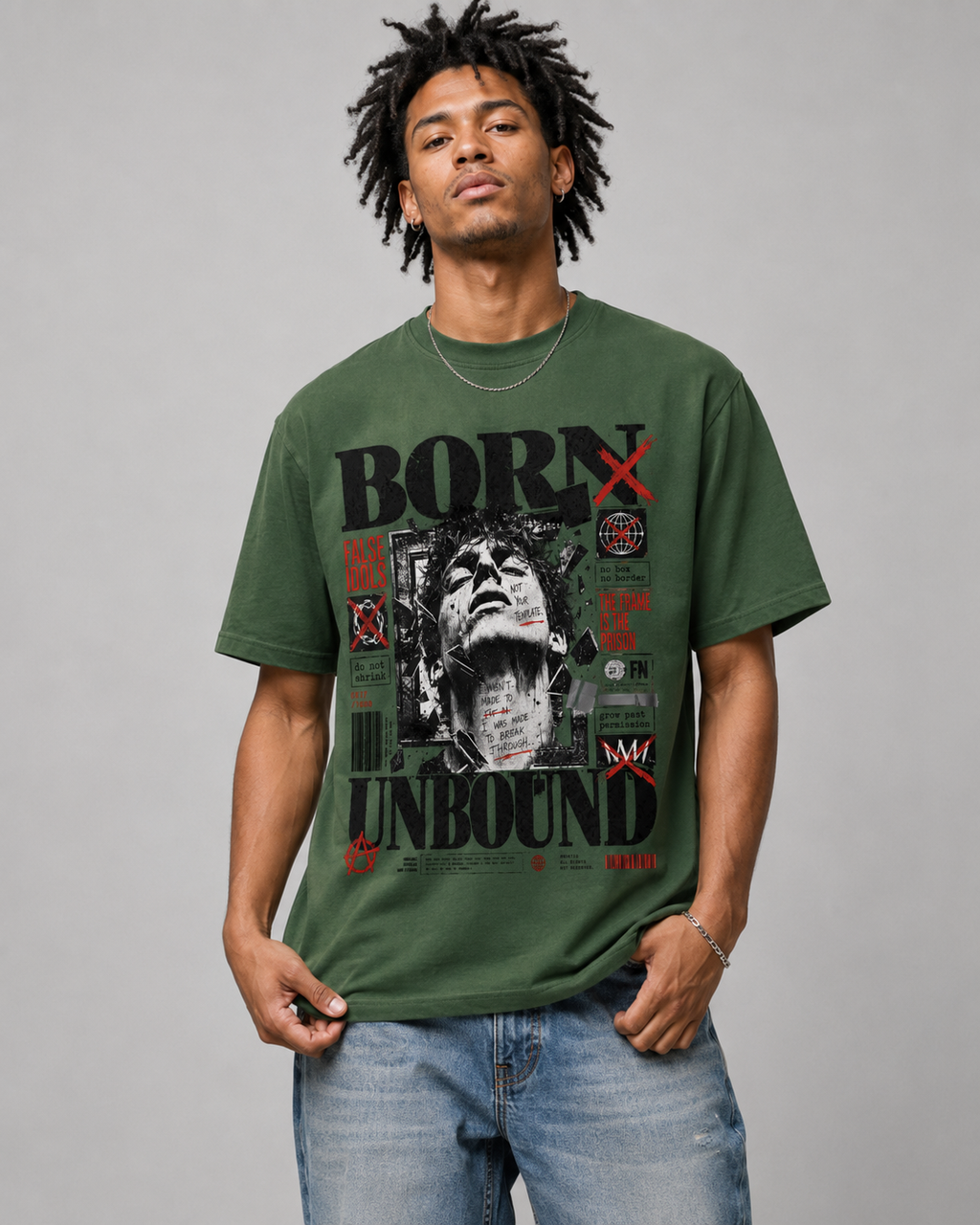 Petite Crew Neck Sunfade Edge T-Shirt