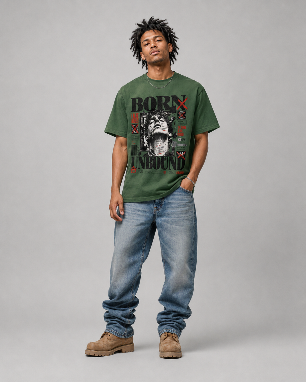 Petite Crew Neck Sunfade Edge T-Shirt