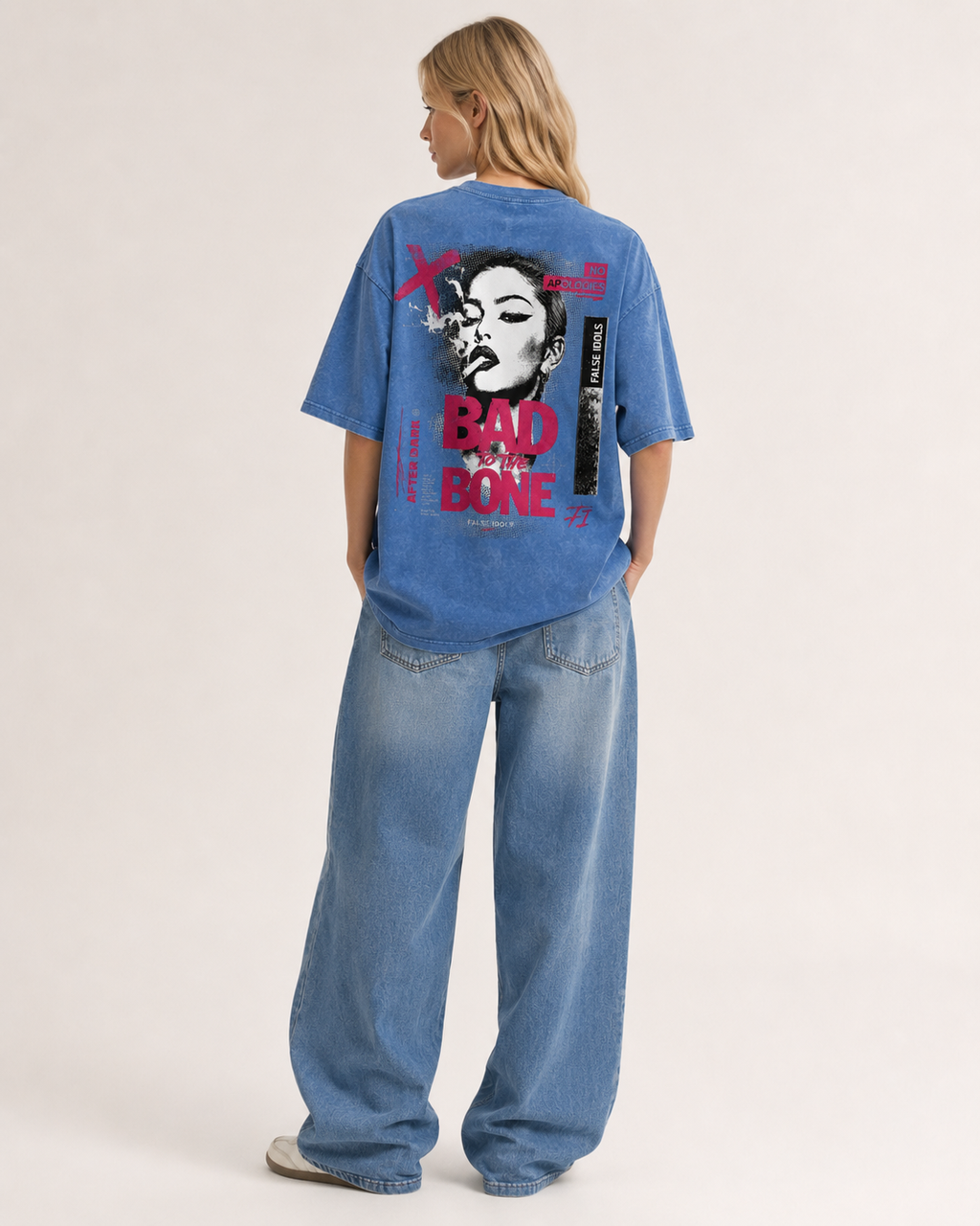 Snow Washed Oversized Cotton T-Shirt