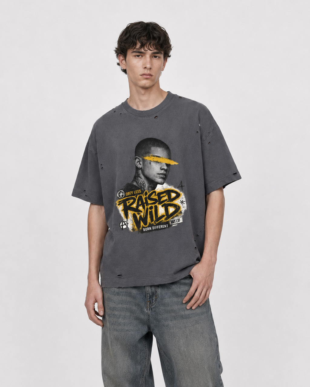 Vintage Washed Distressed Boxy Oversized T-Shirt