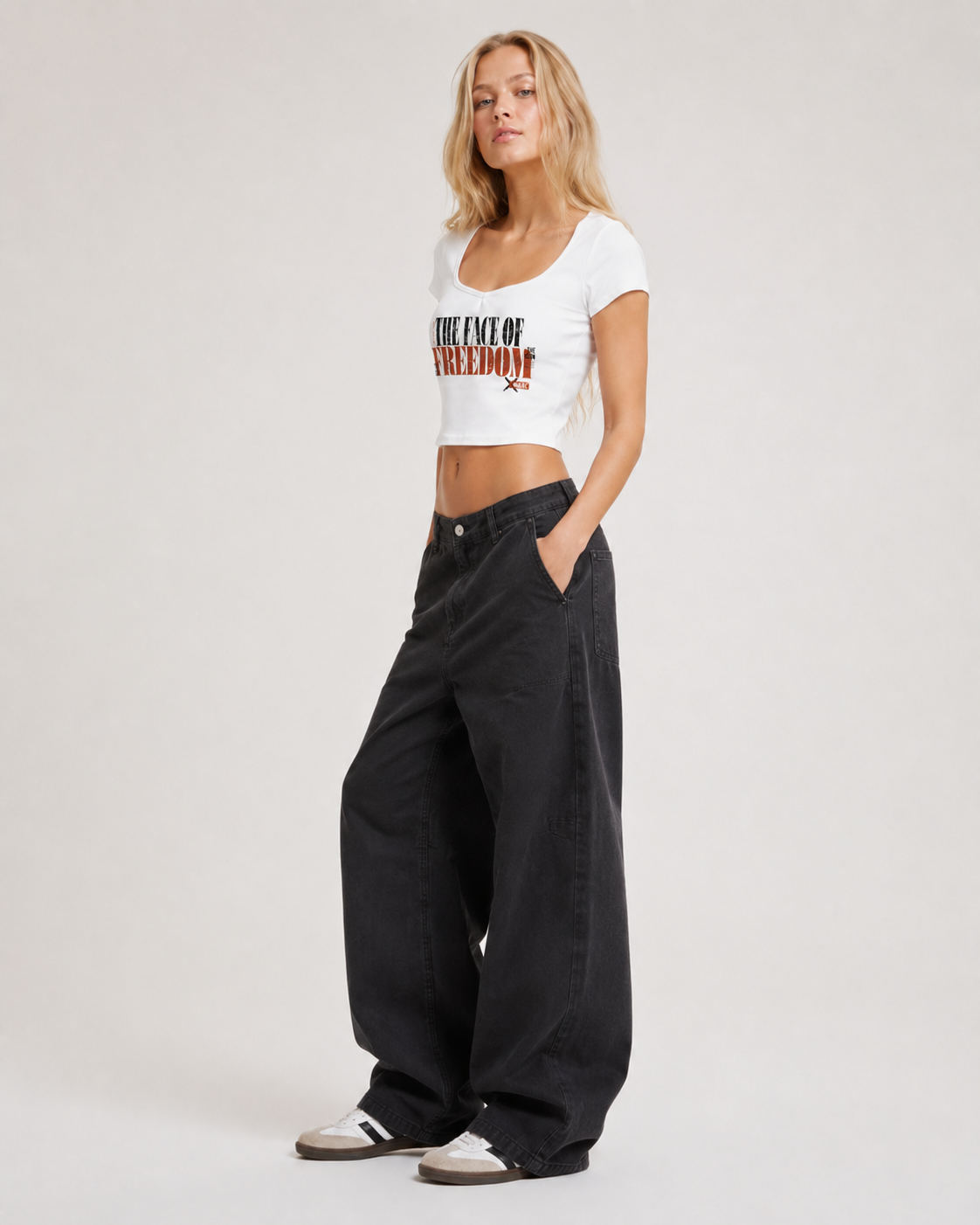 Women's Slim Cap Sleeve Crop T-Shirt