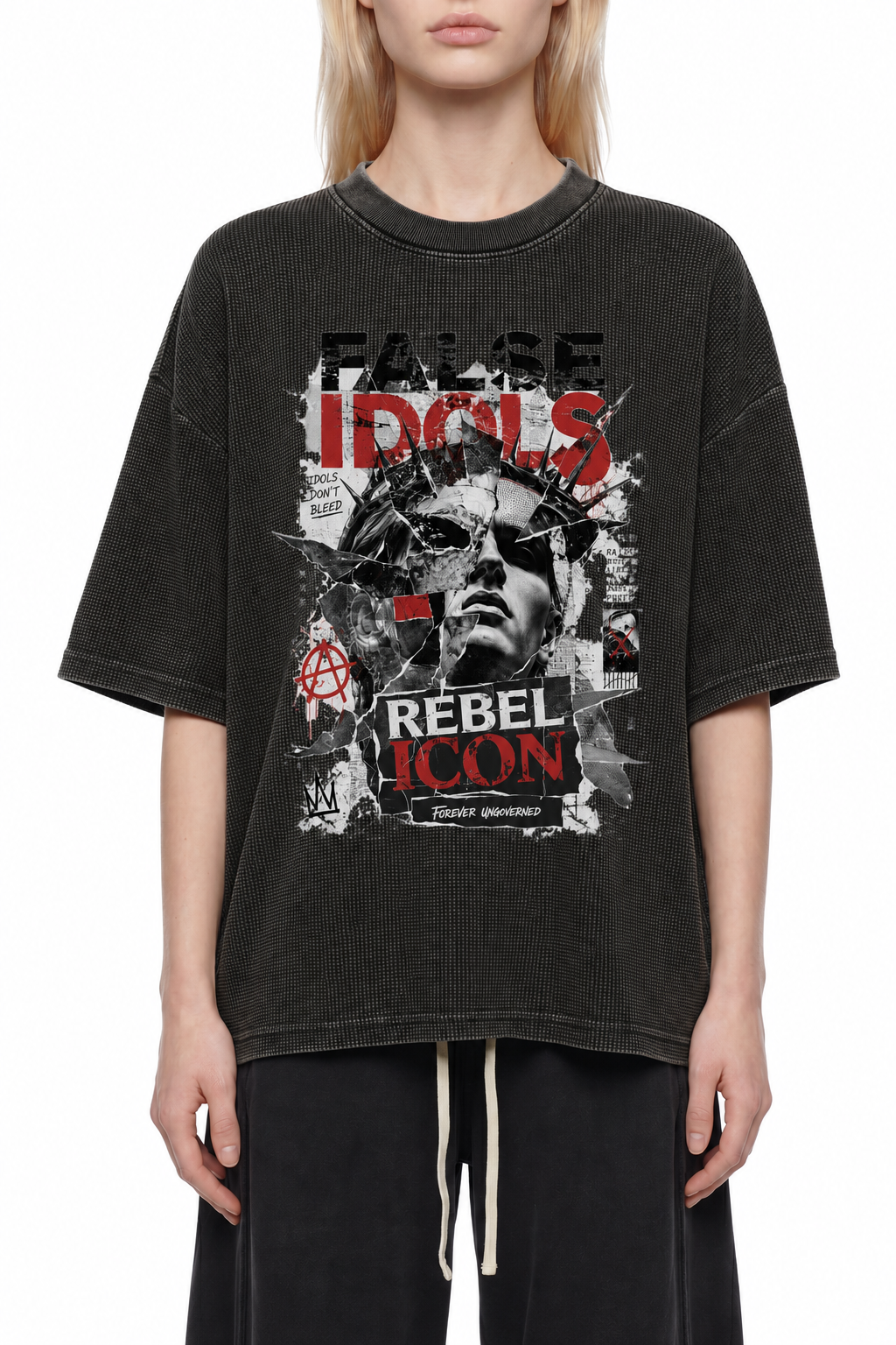 Textured Waffle Washed Boxy T-Shirt