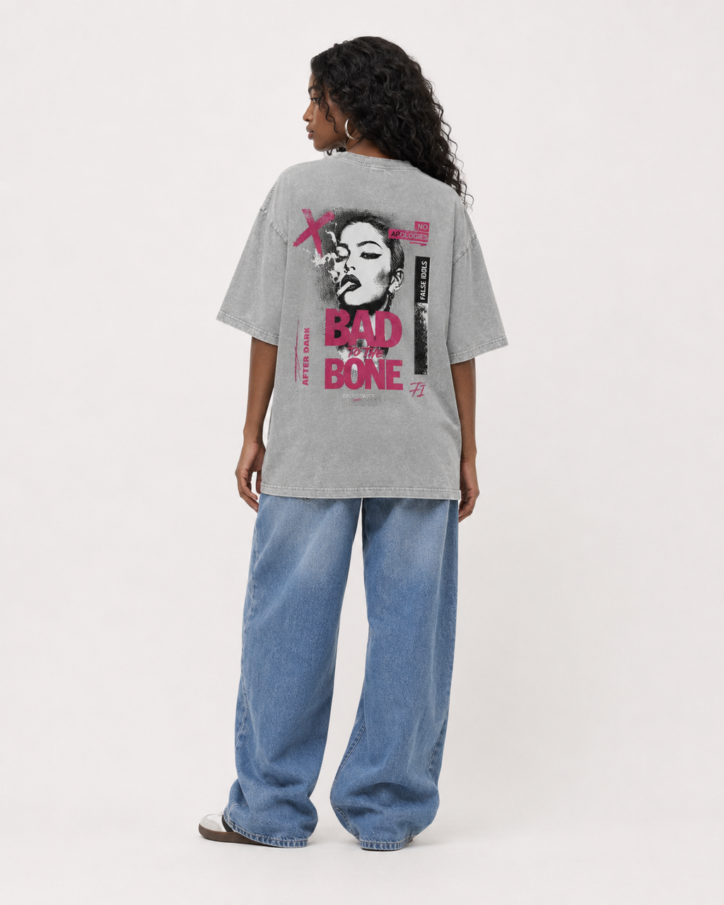 Snow Washed Oversized Cotton T-Shirt