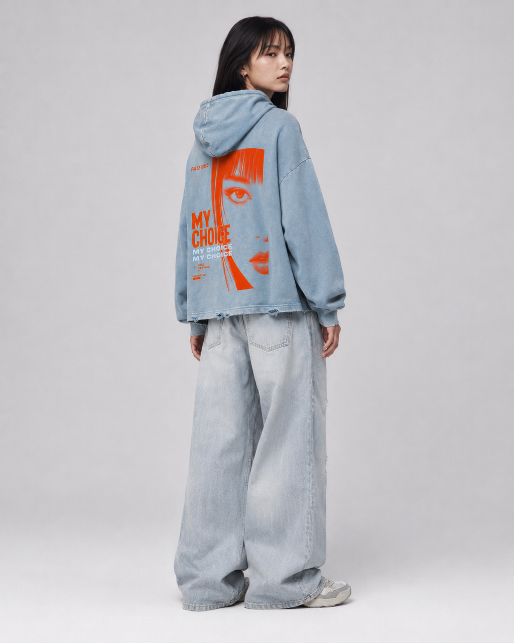 Vintage Washed Frayed-Hem Hoodie