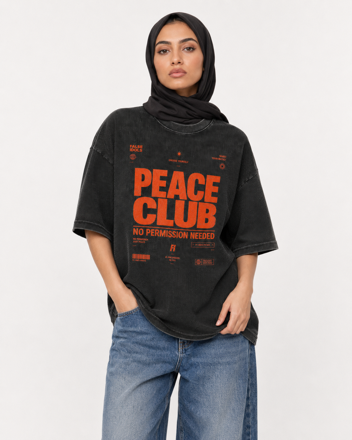 Textured Waffle Washed Boxy T-Shirt