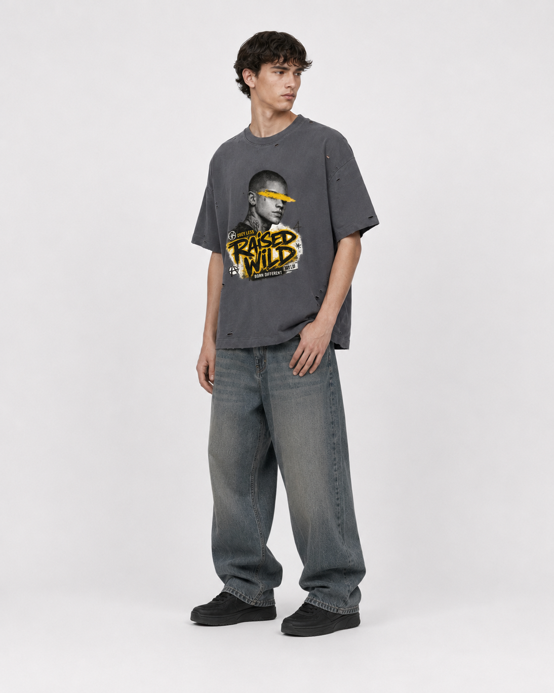 Vintage Washed Distressed Boxy Oversized T-Shirt