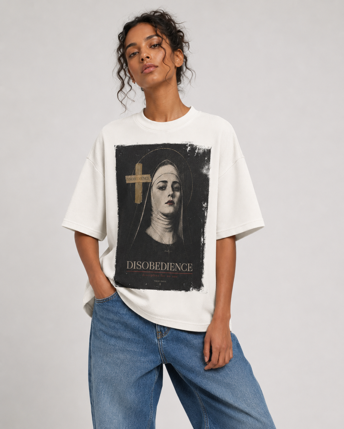 Textured Waffle Washed Boxy T-Shirt