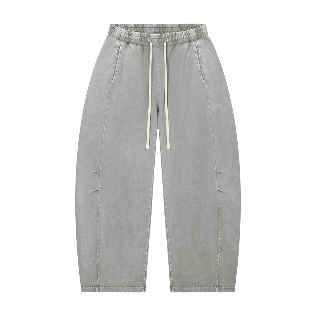 Unisex Mineral Wash Barrel Leg Pants