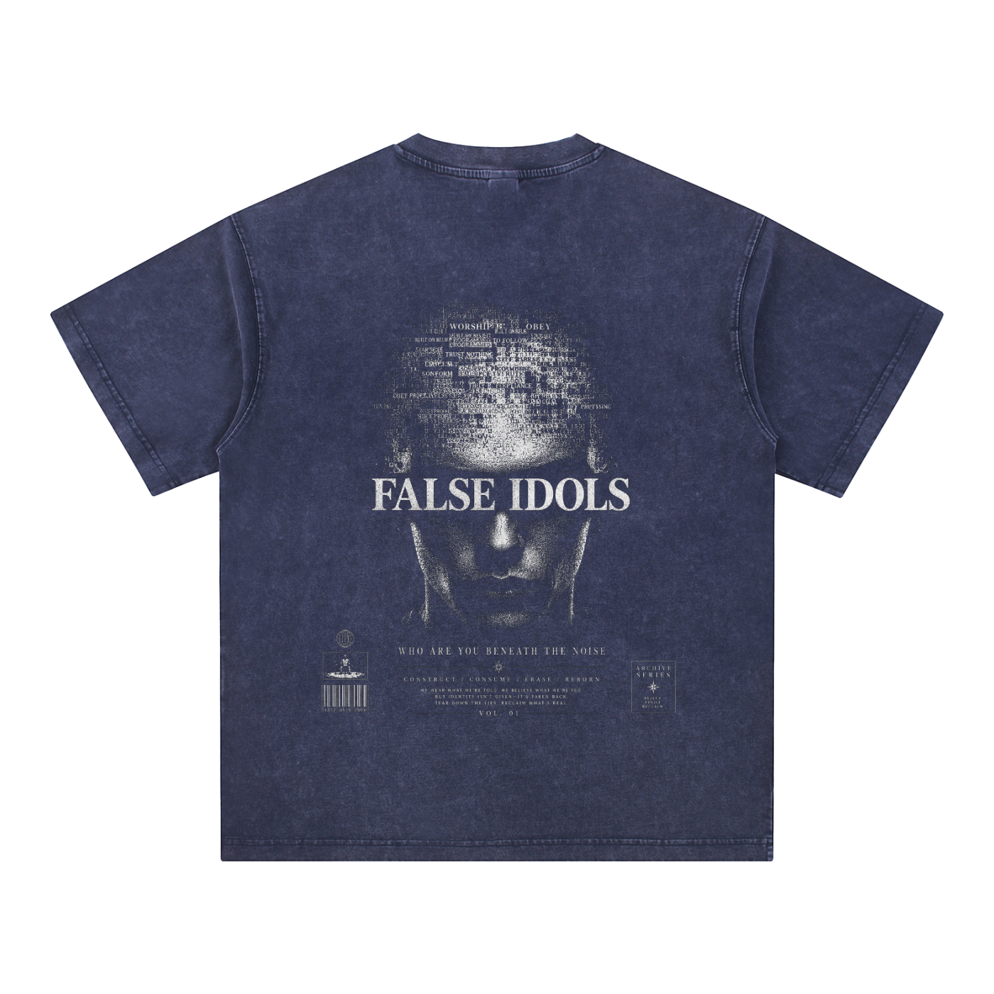 Snow Washed V-Neck Cotton T-Shirt