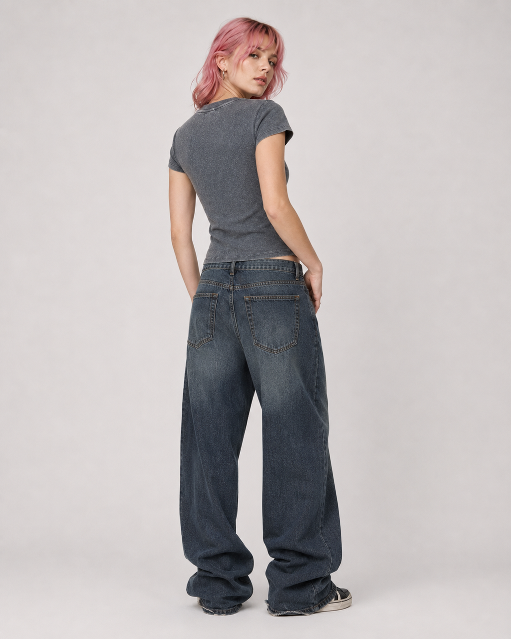 Vintage Washed Bodycon Cotton T-Shirt