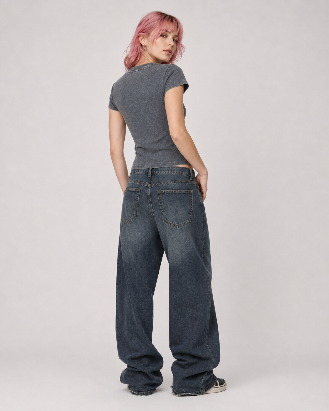 Vintage Washed Bodycon Cotton T-Shirt