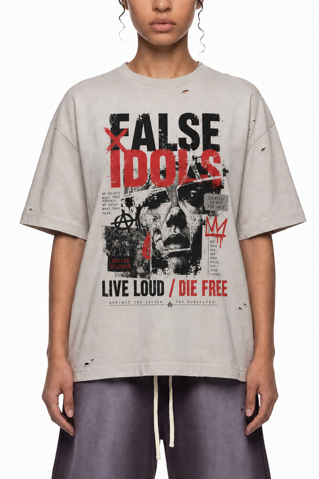 Vintage Washed Distressed Boxy Oversized T-Shirt