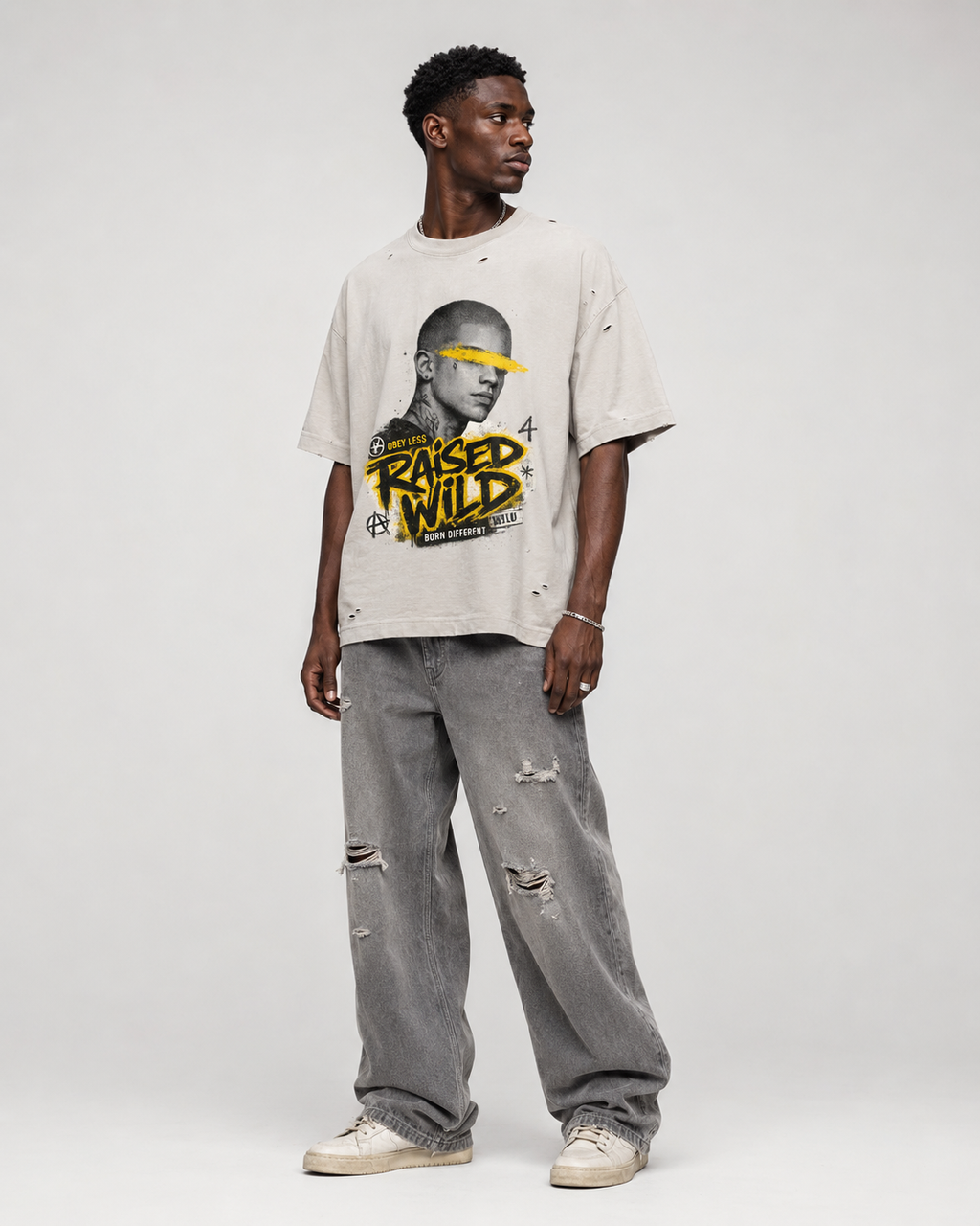 Vintage Washed Distressed Boxy Oversized T-Shirt