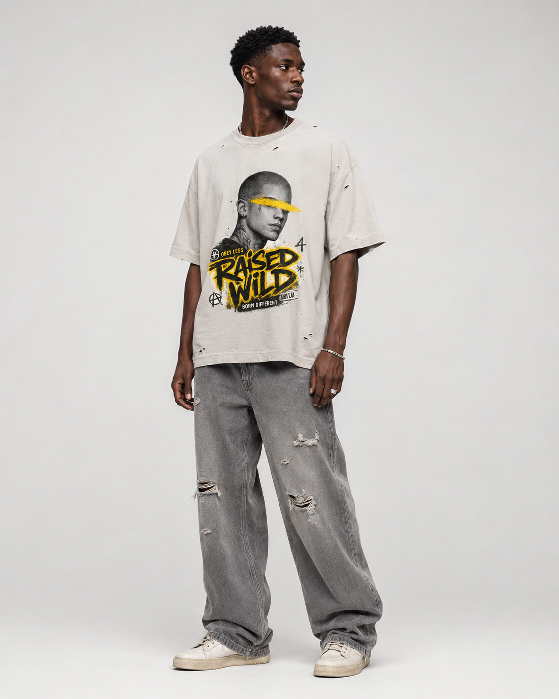 Vintage Washed Distressed Boxy Oversized T-Shirt