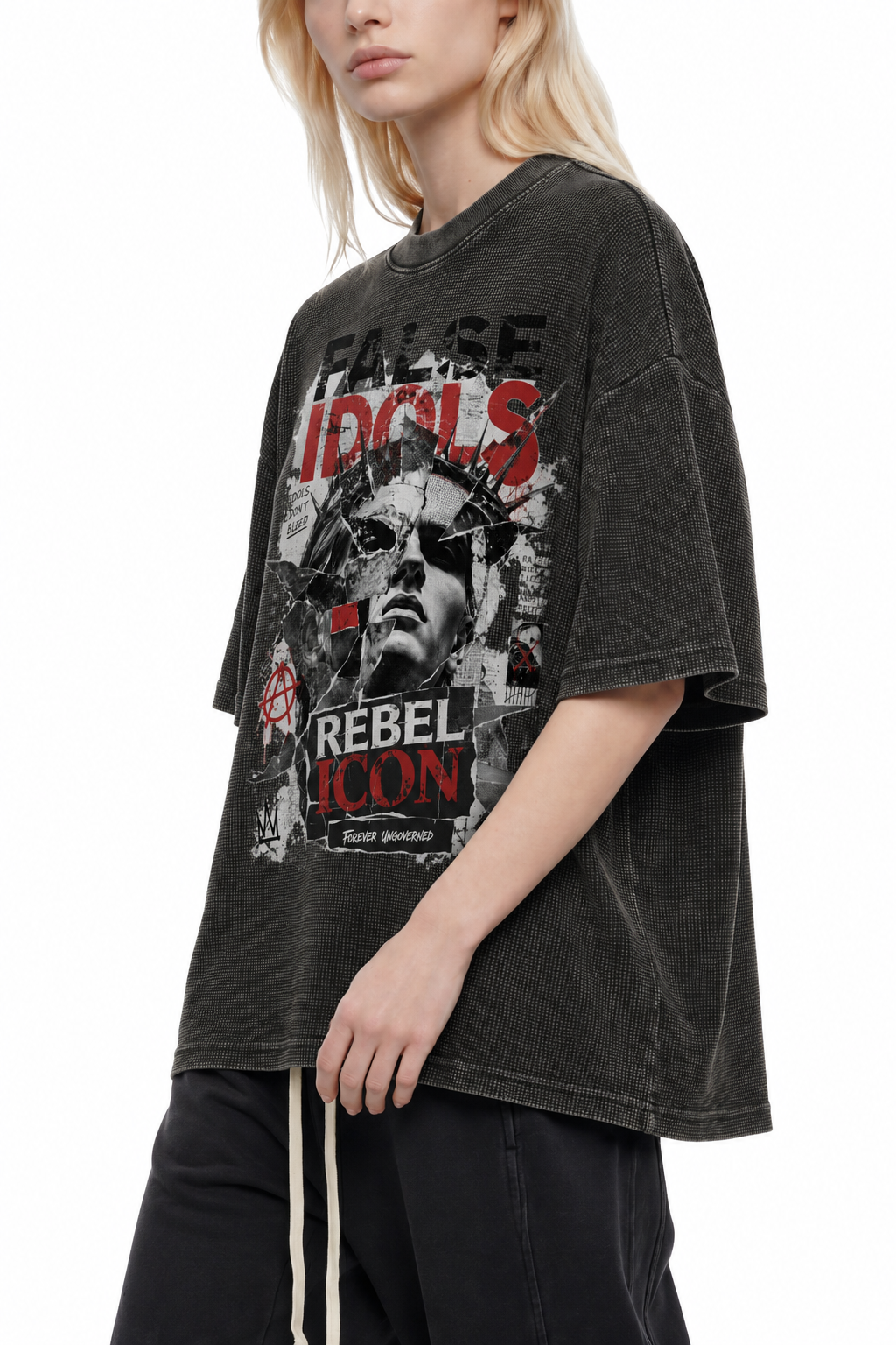 Textured Waffle Washed Boxy T-Shirt