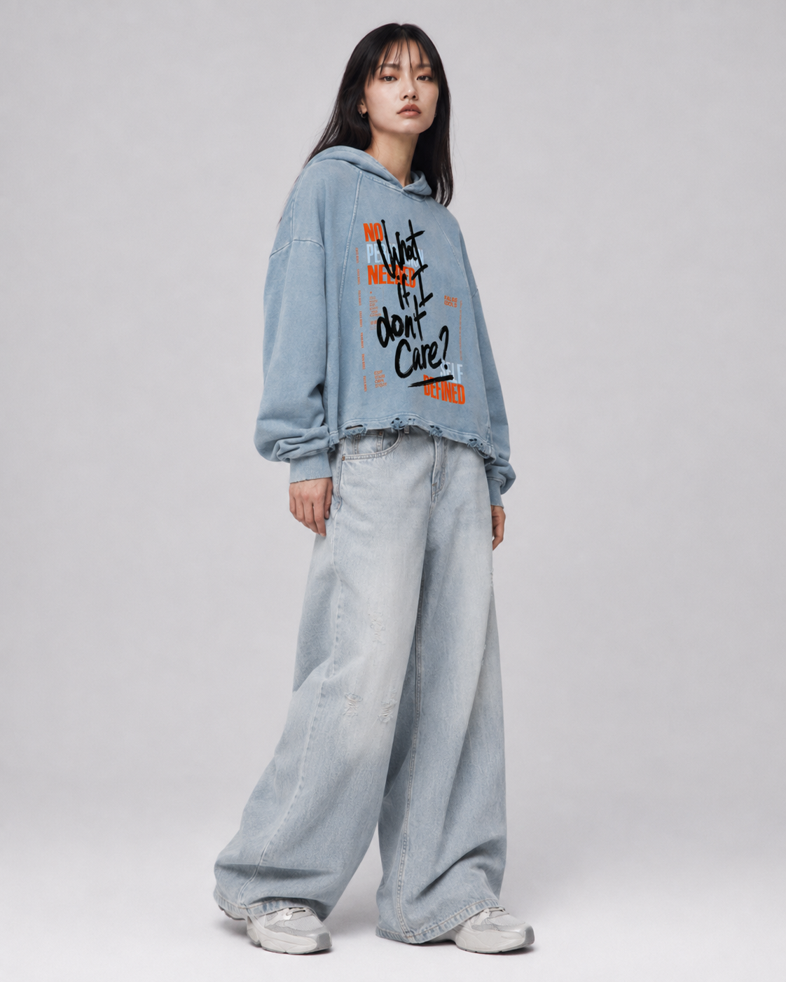 Vintage Washed Frayed-Hem Hoodie