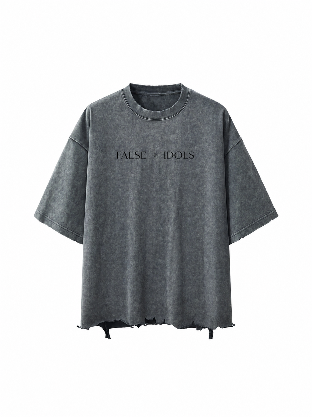 Snow Wash Unisex Raw-Hem Boxy T-shirt