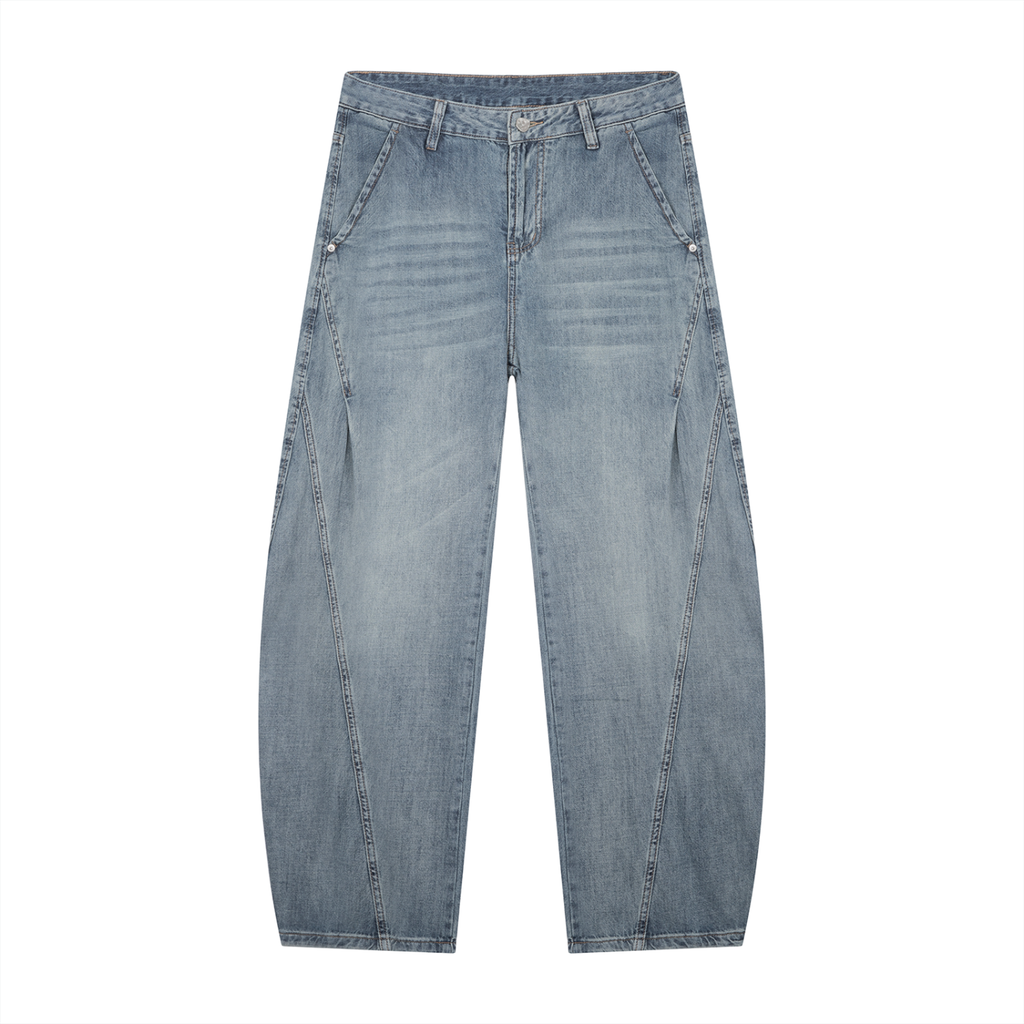 Men's Vintage Wash Barrel Leg Jeans