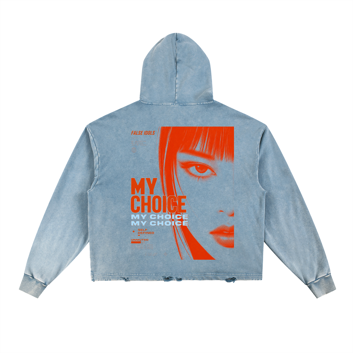 Vintage Washed Frayed-Hem Hoodie