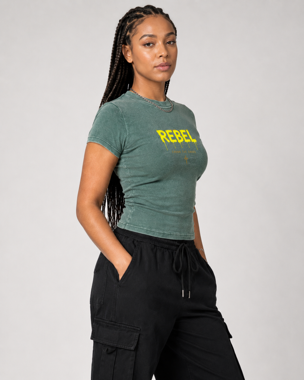 Vintage Washed Bodycon Cotton T-Shirt