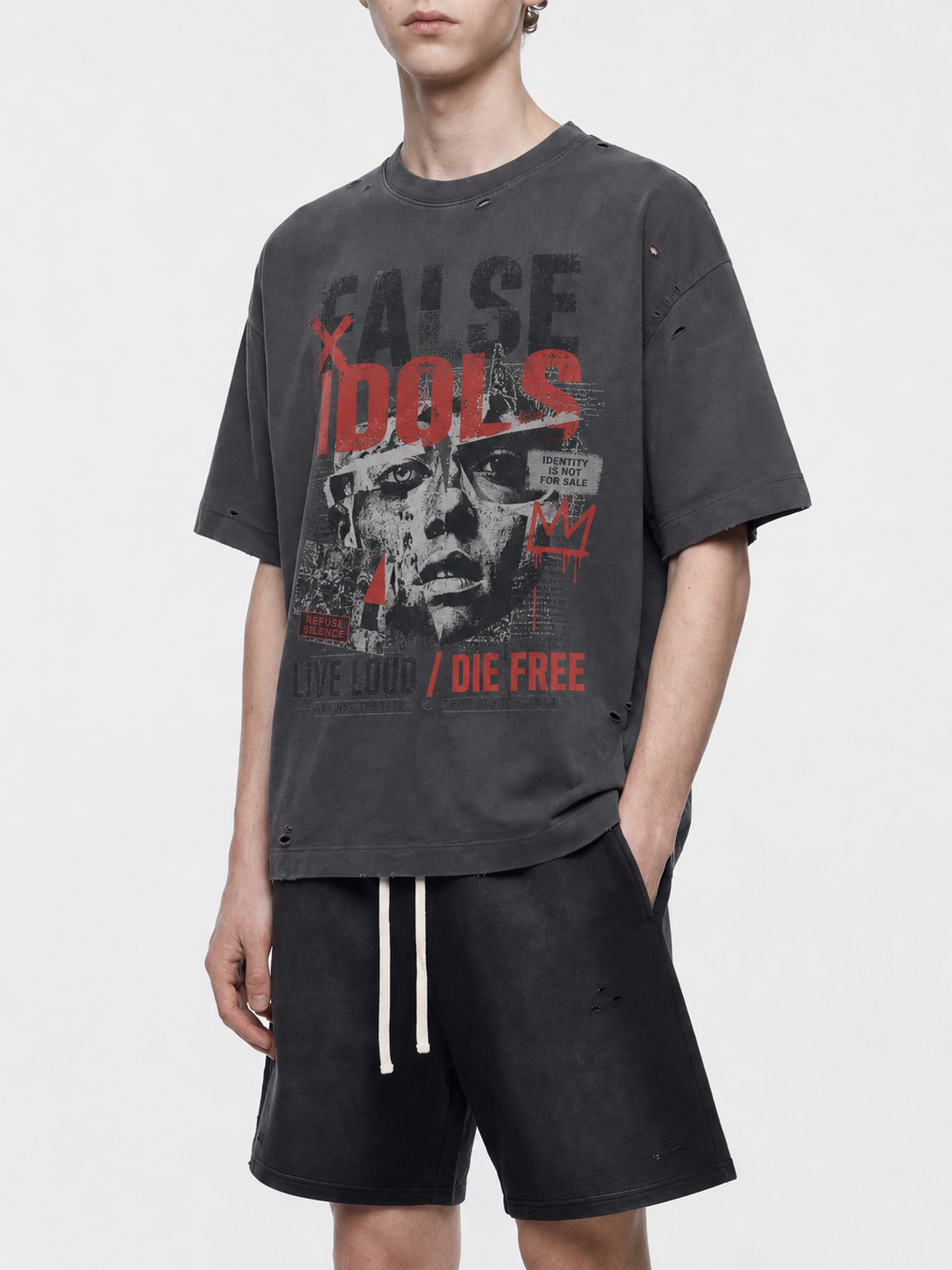 Vintage Washed Distressed Boxy Oversized T-Shirt