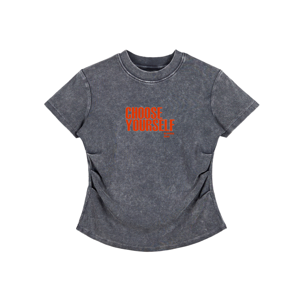 Vintage Washed Bodycon Cotton T-Shirt