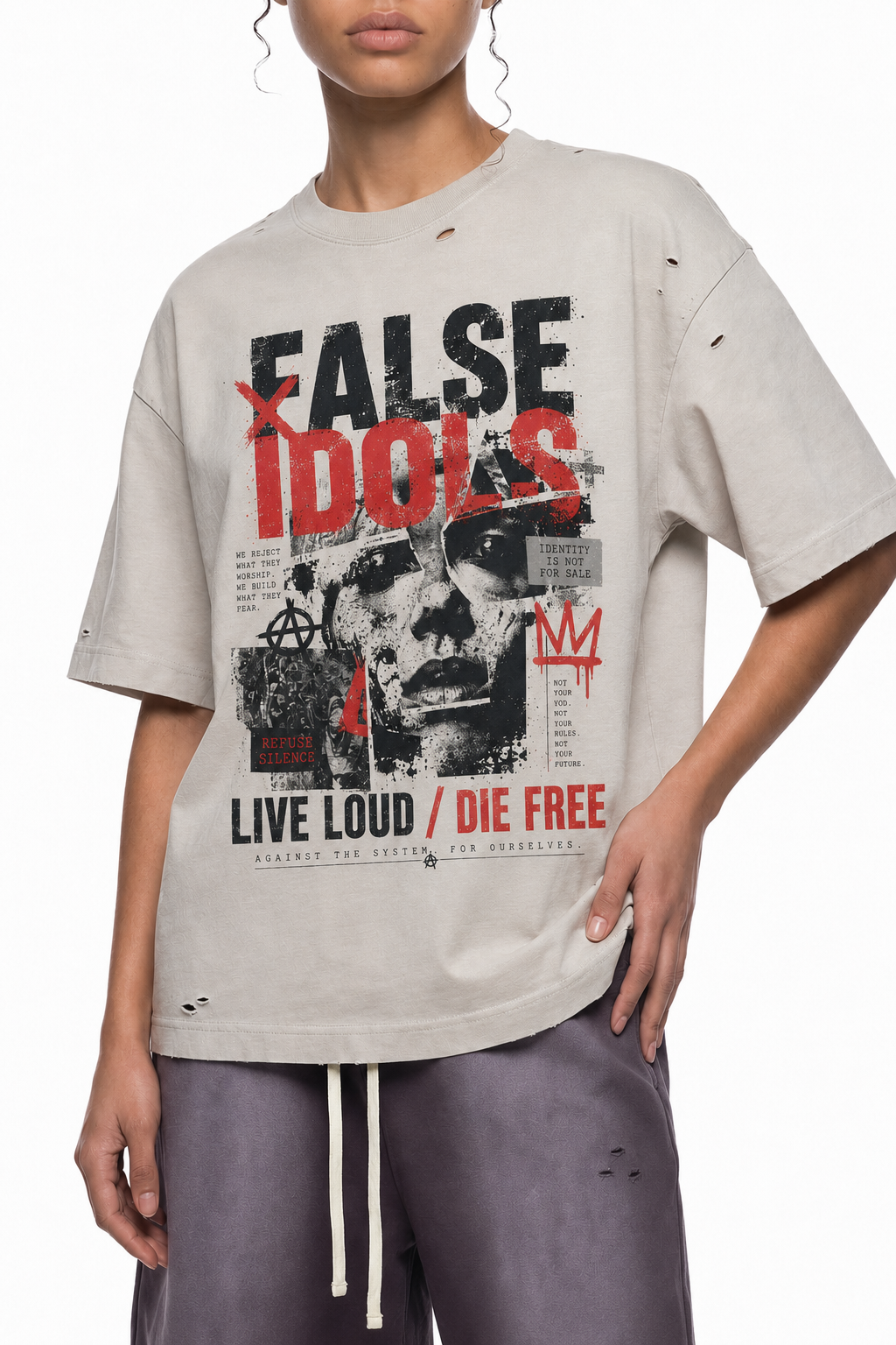 Vintage Washed Distressed Boxy Oversized T-Shirt