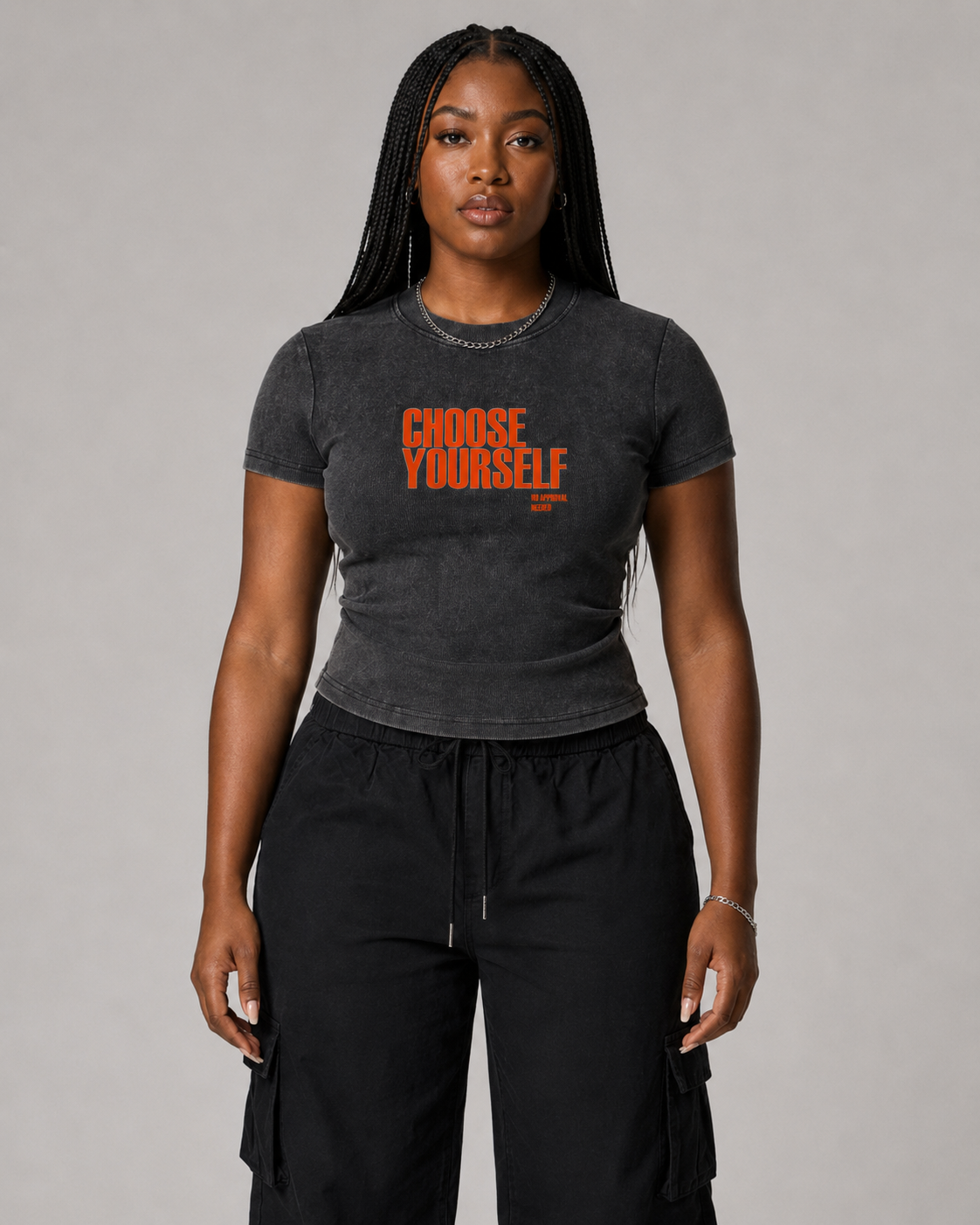 Vintage Washed Bodycon Cotton T-Shirt