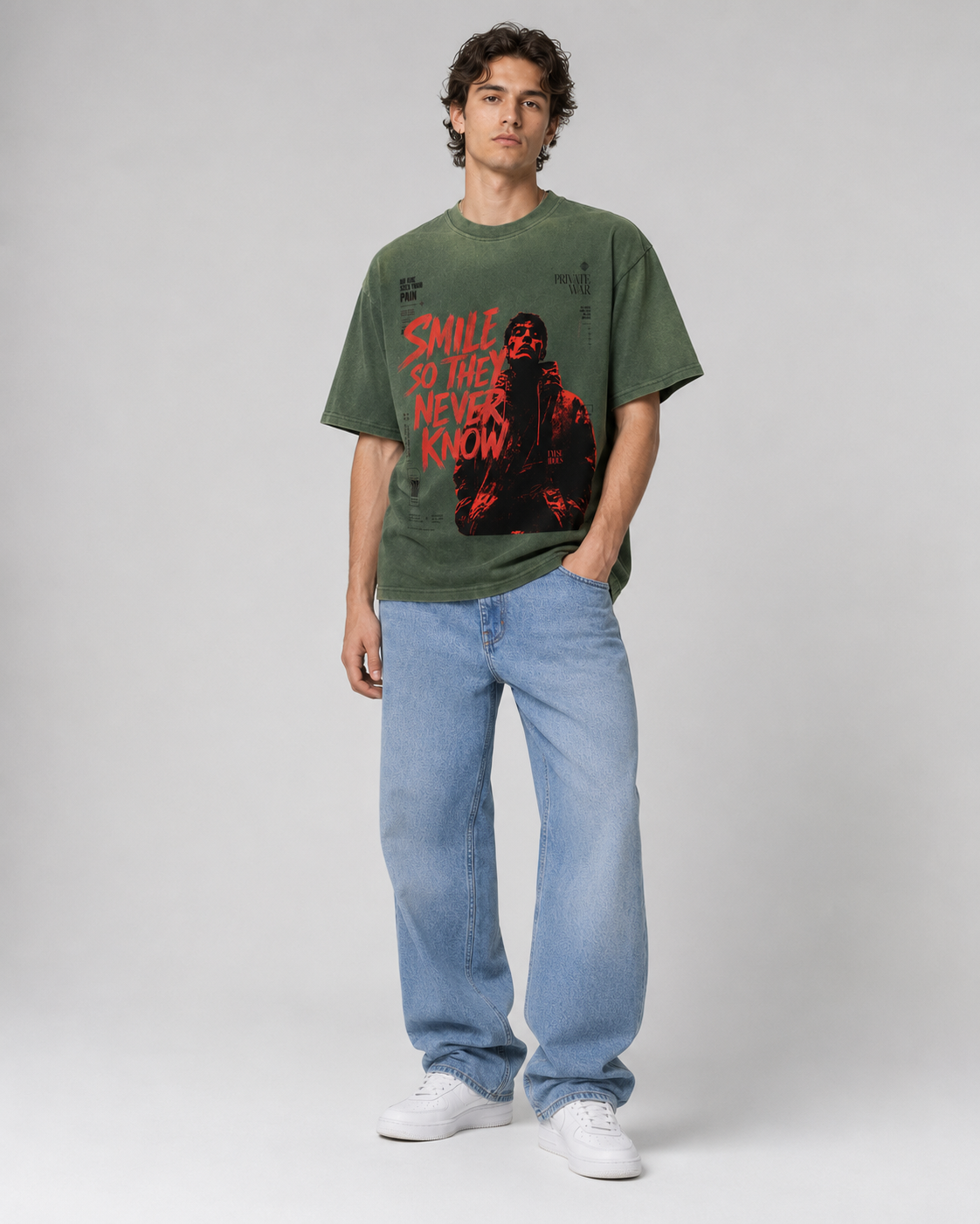 Unisex Crew Neck Sunfade Edge T-Shirt