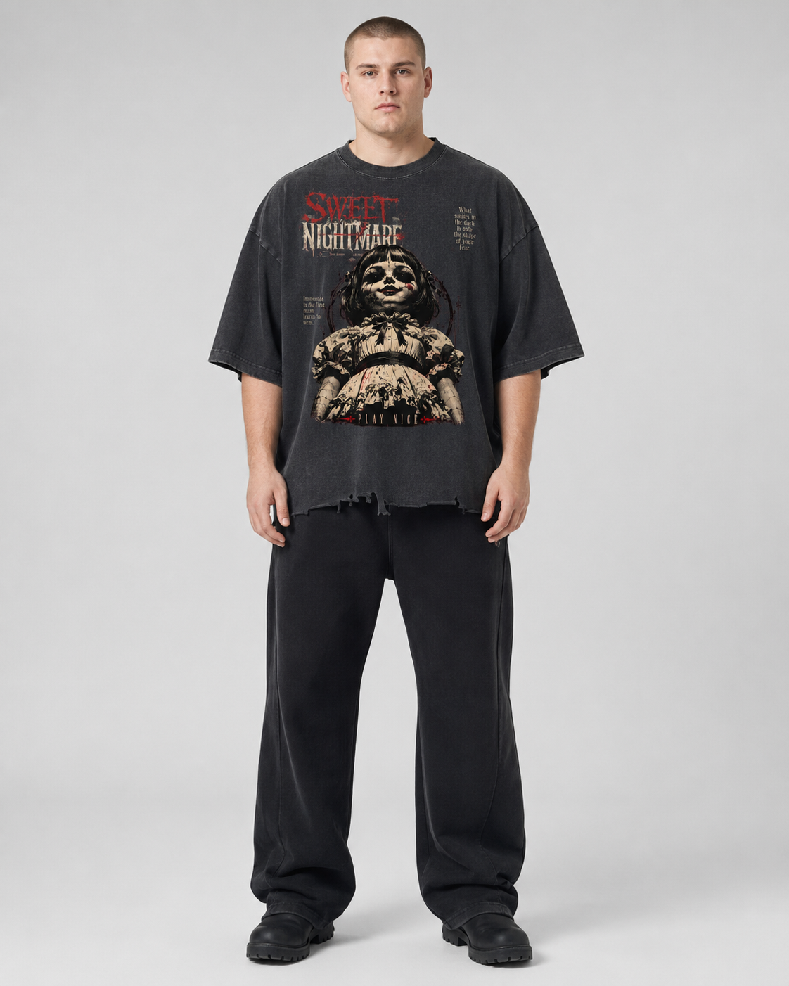 Snow Wash Raw-Hem Boxy T-shirt