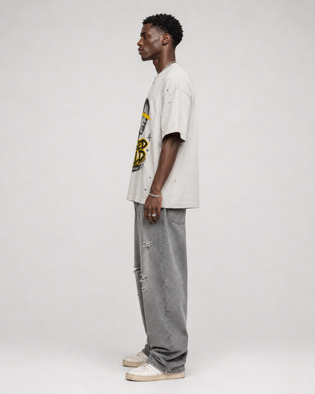 Vintage Washed Distressed Boxy Oversized T-Shirt