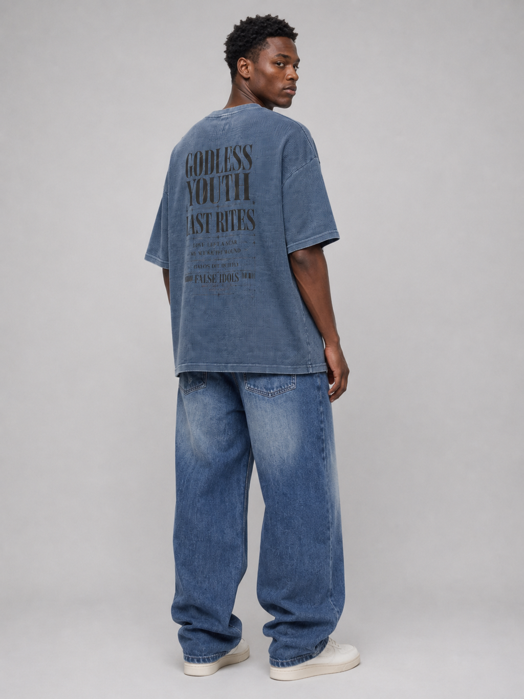 Textured Waffle Washed Boxy T-Shirt