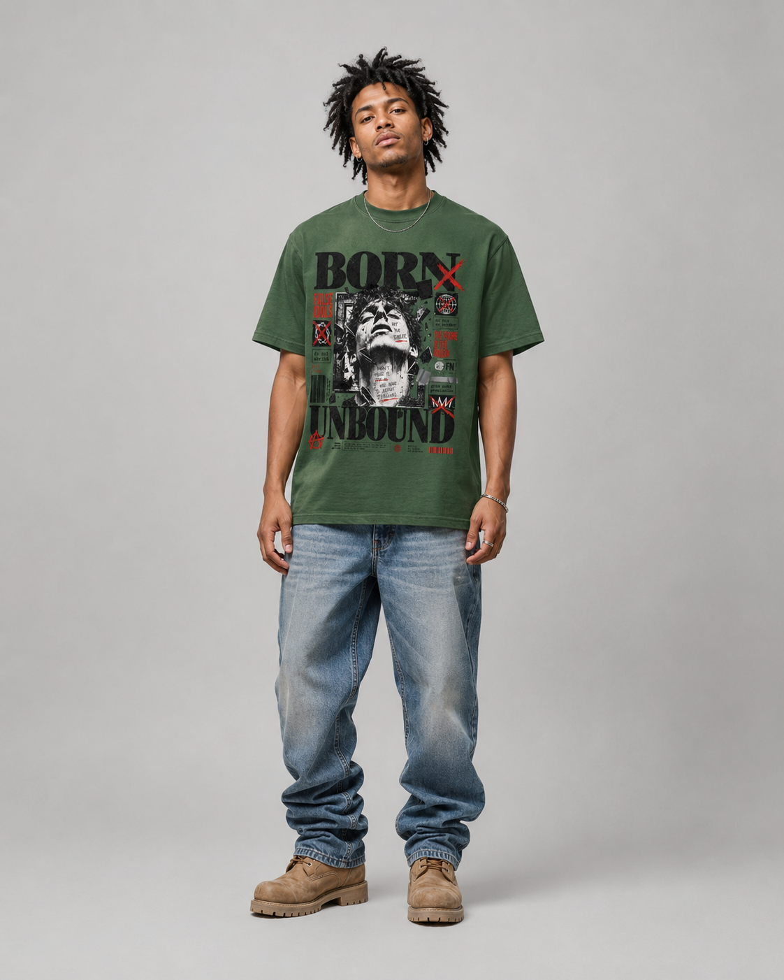 Petite Crew Neck Sunfade Edge T-Shirt