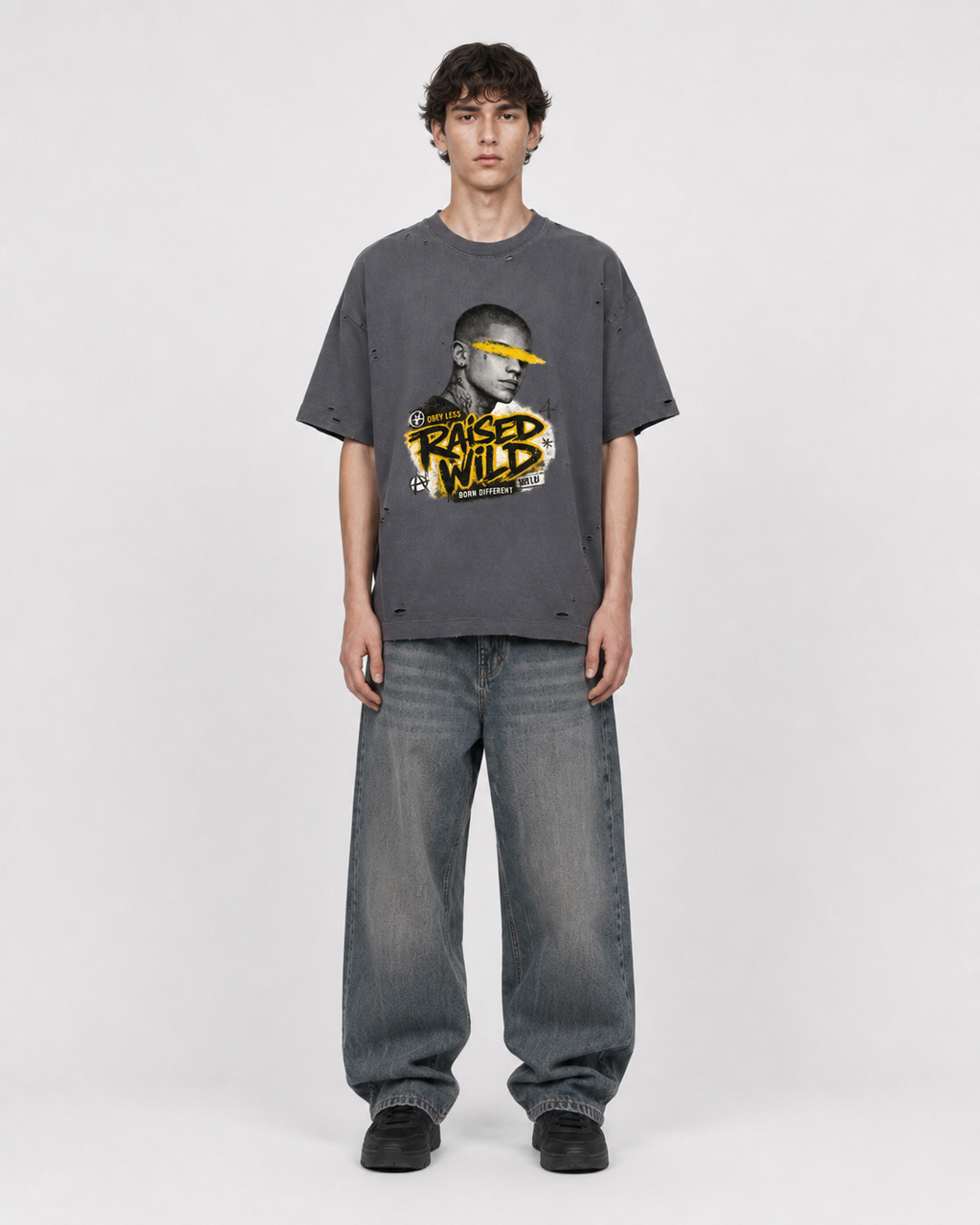 Vintage Washed Distressed Boxy Oversized T-Shirt