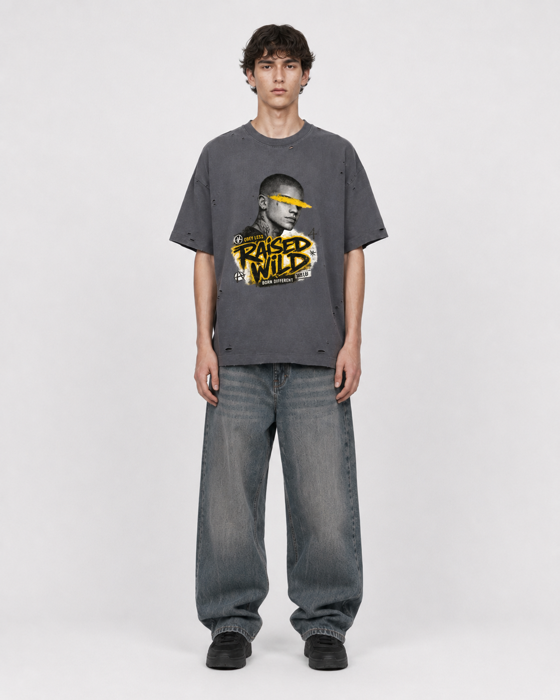 Vintage Washed Distressed Boxy Oversized T-Shirt