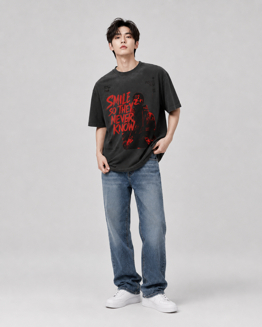 Unisex Crew Neck Sunfade Edge T-Shirt