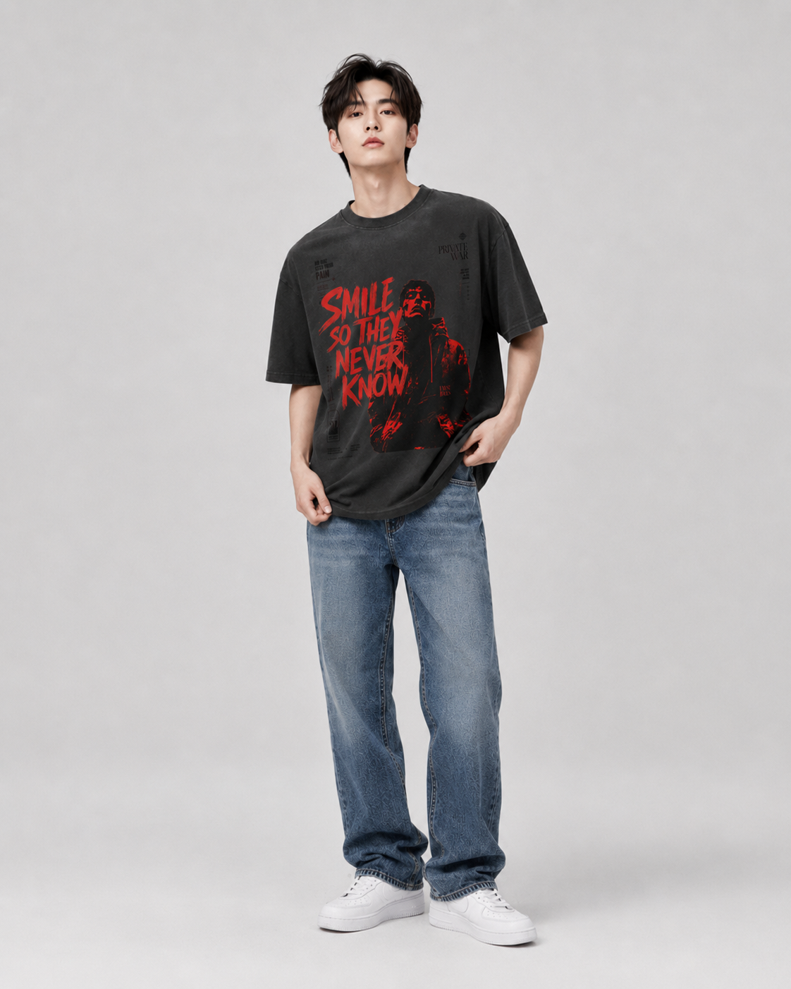 Unisex Crew Neck Sunfade Edge T-Shirt