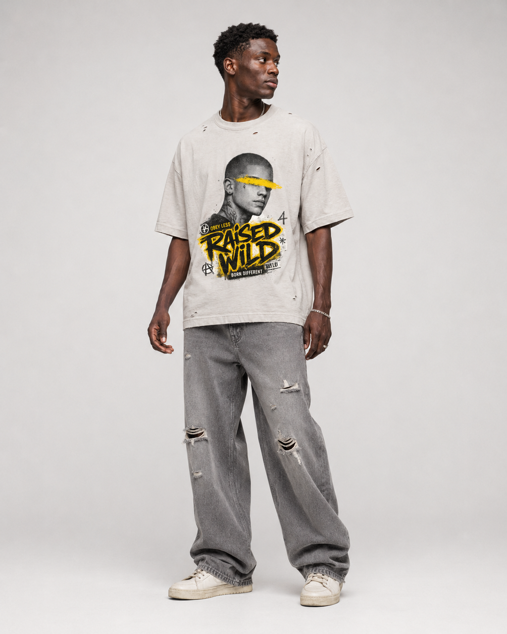 Vintage Washed Distressed Boxy Oversized T-Shirt