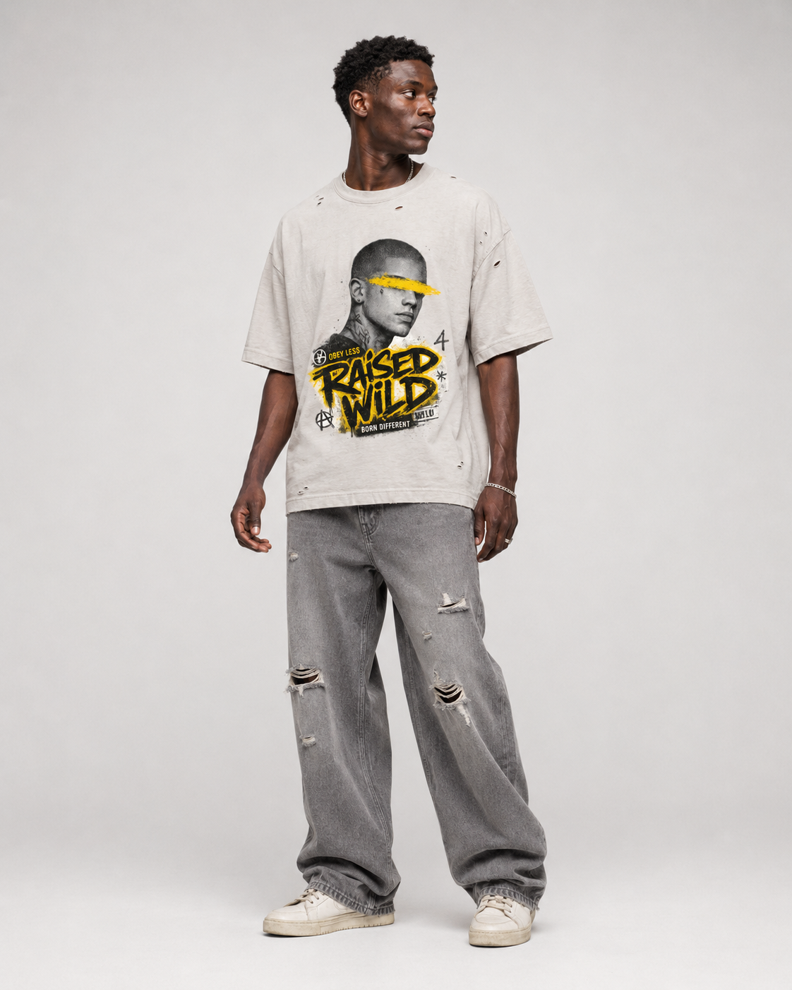 Vintage Washed Distressed Boxy Oversized T-Shirt