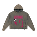 Vintage Washed Frayed-Hem Hoodie