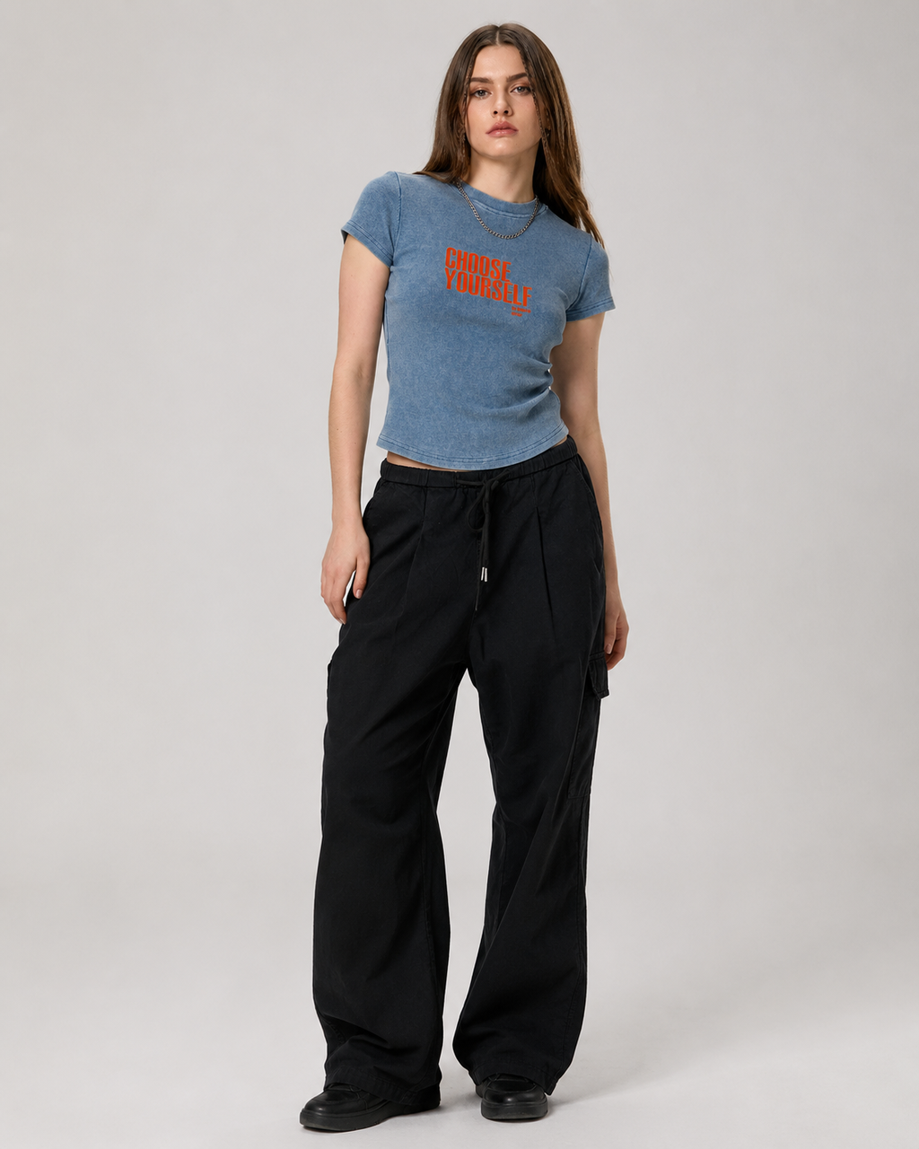 Vintage Washed Bodycon Cotton T-Shirt
