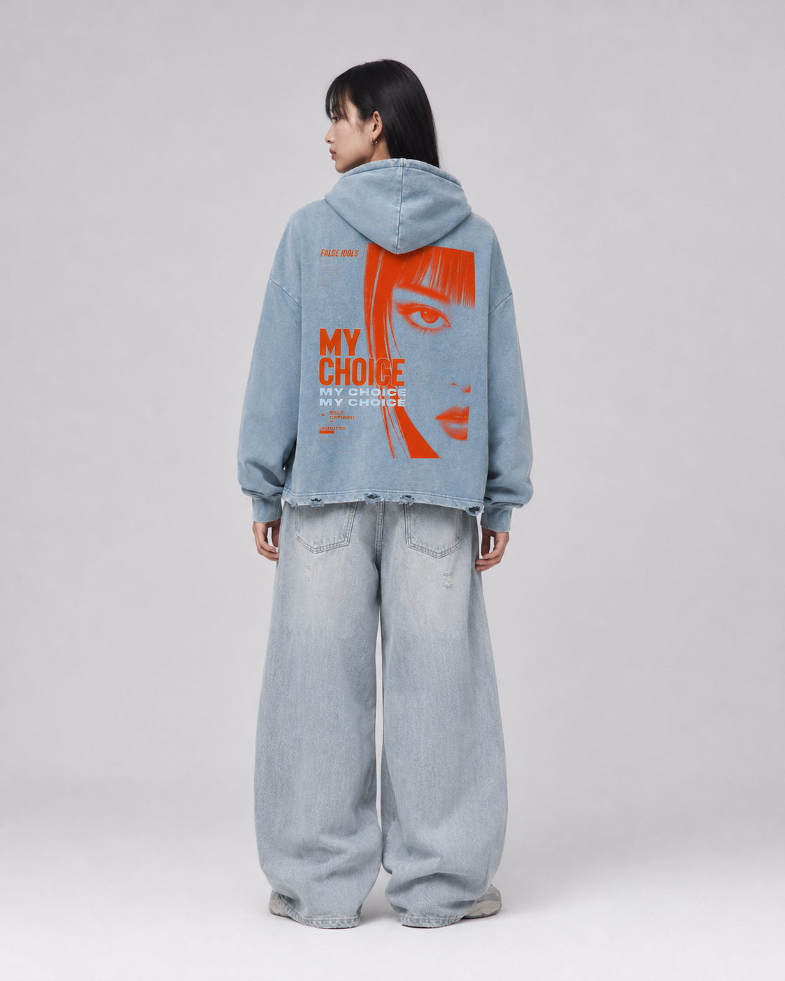 Vintage Washed Frayed-Hem Hoodie